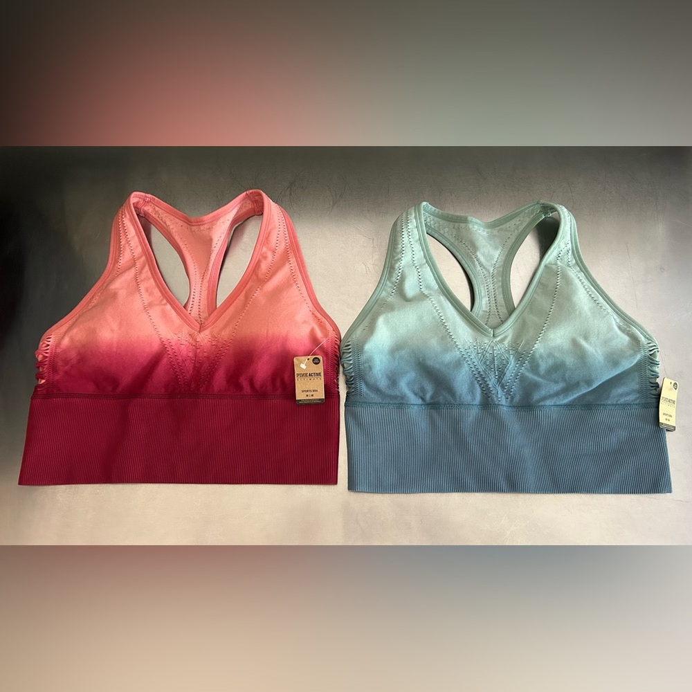 Set of 2 Victoria's Secret Ombre Pink to Burgundy & Teal to Blue bras